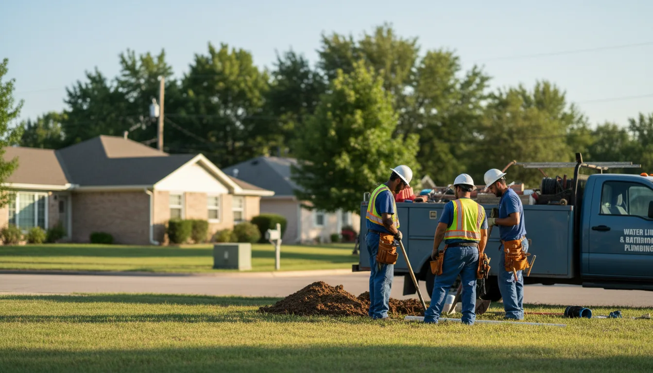 Residential water line and bathroom plumbing service in Adel, IA
